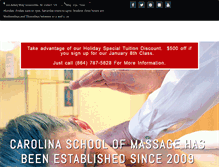 Tablet Screenshot of carolinaschoolofmassage.com